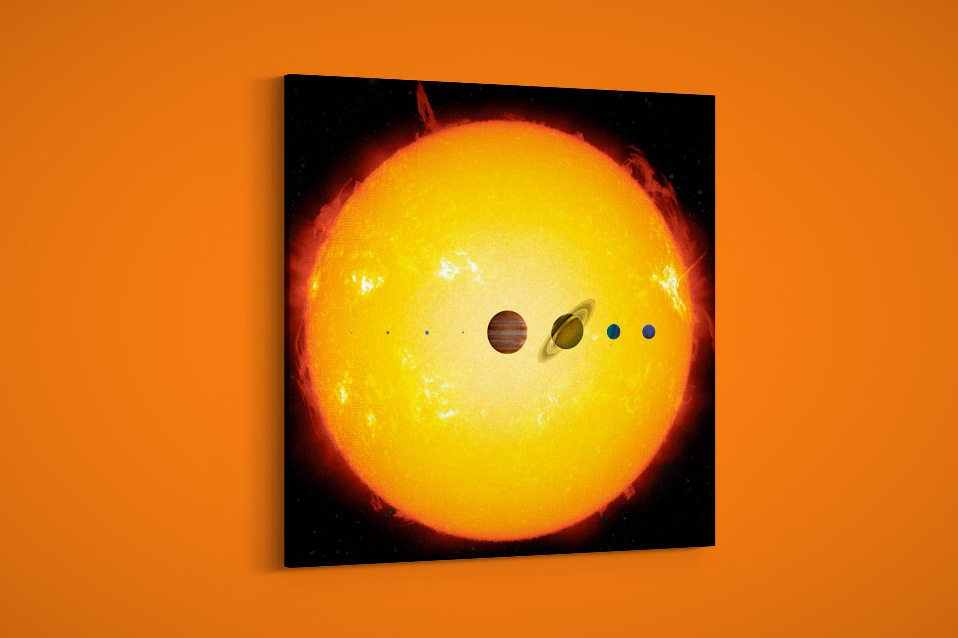 NASA – All 8 Planets Compared With the Sun to Scale – Paper or Canvas