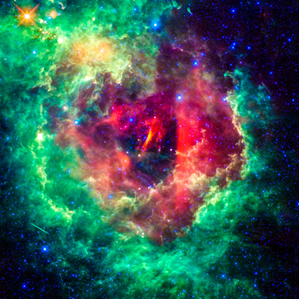 NASA – Green and Red Nebula II – Art Print on Paper or Canvas