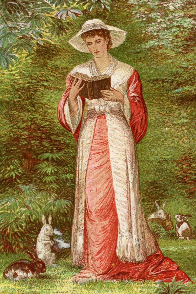 London Almanack – Vol. 39 – Lady With Rabbits – Art Print on Paper or Canvas