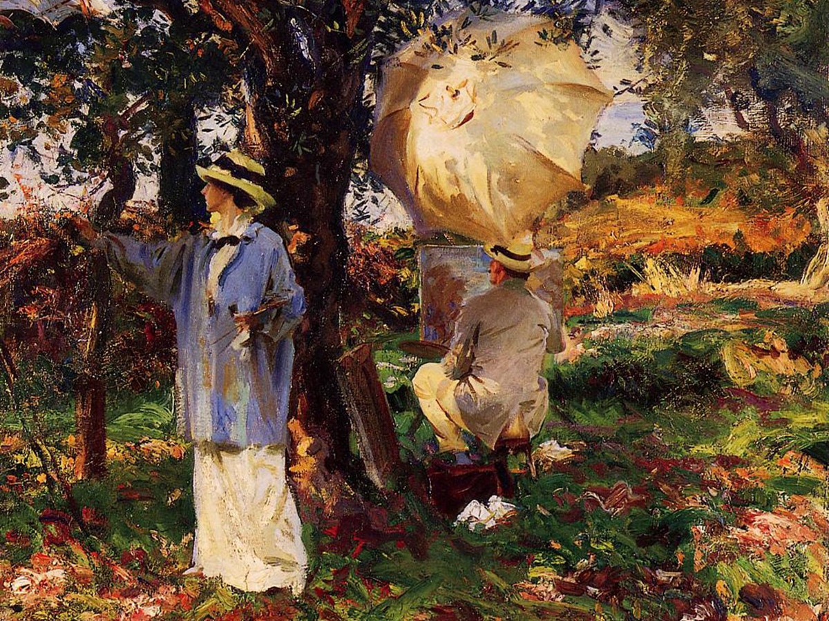 John Singer Sargent – The Sketchers – Art Print on Paper or Canvas