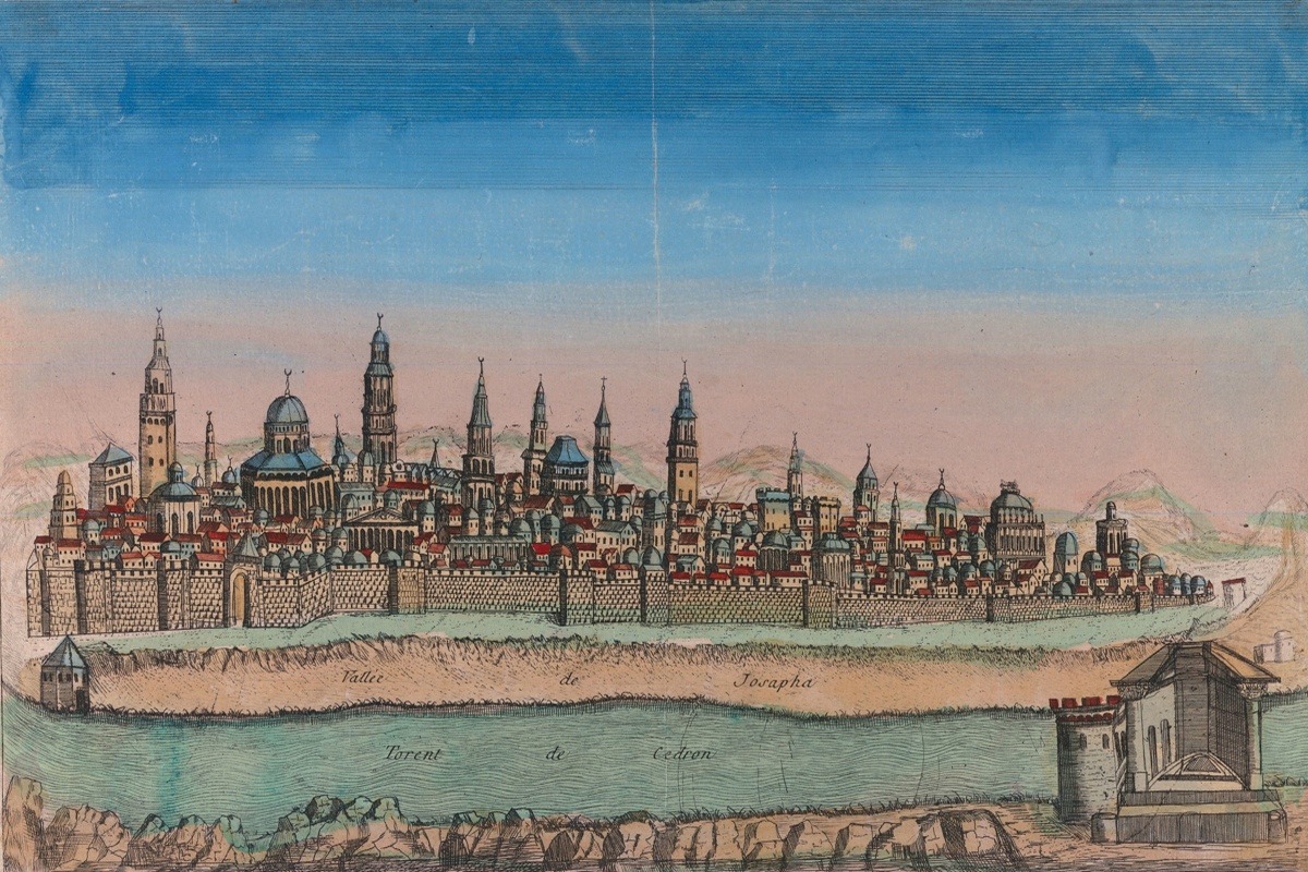 Vintage Maps – Antique Map of Jerusalem – Art Print on Paper or Canvas