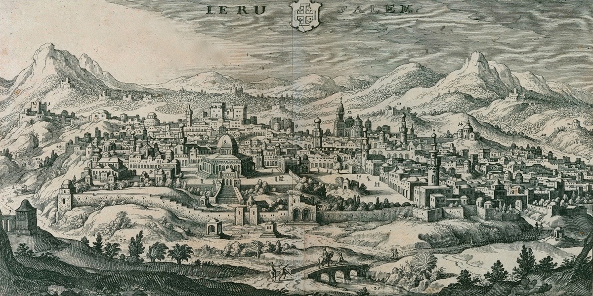 Vintage Maps – Antique Map of Jerusalem – Art Print on Paper or Canvas