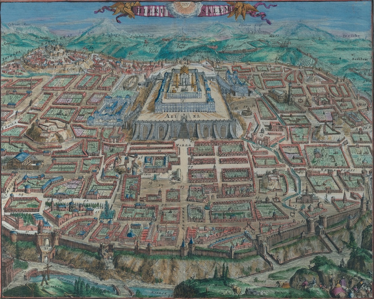 Vintage Maps – Antique Map of Jerusalem – Art Print on Paper or Canvas