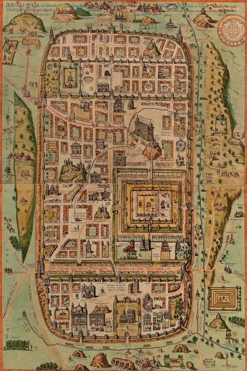 Vintage Maps – Antique Map of Jerusalem – Art Print on Paper or Canvas