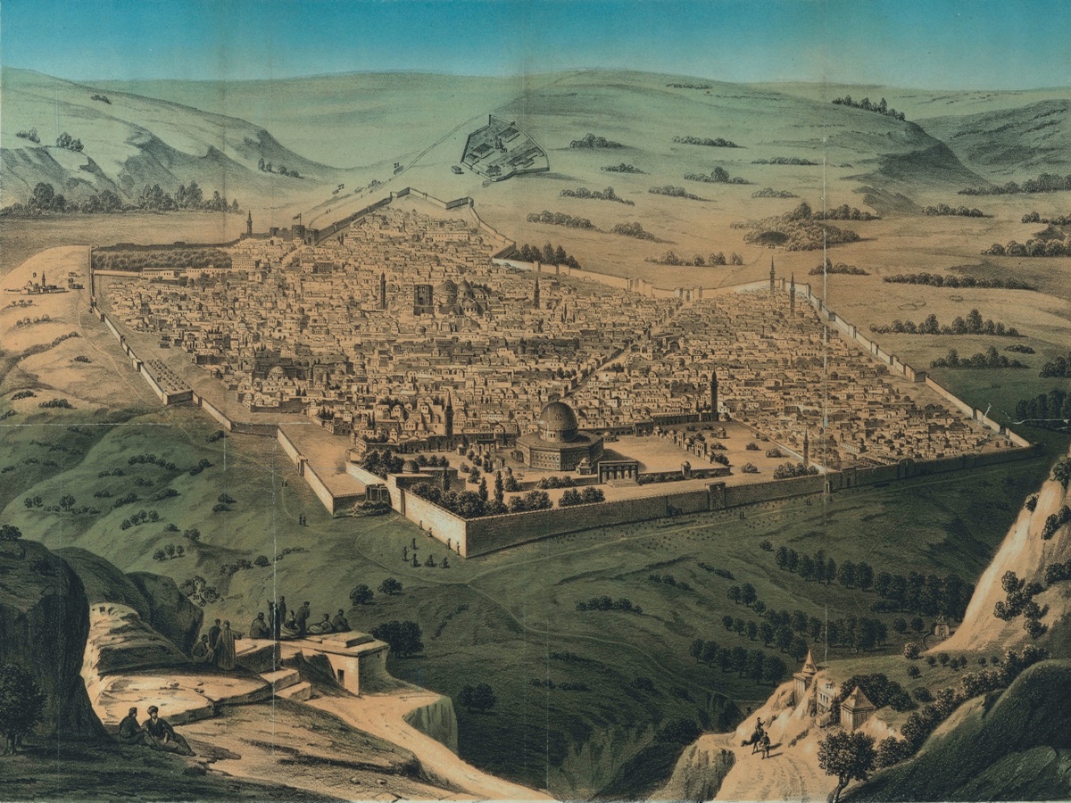 Vintage Maps – Antique Map of Jerusalem – Art Print on Paper or Canvas