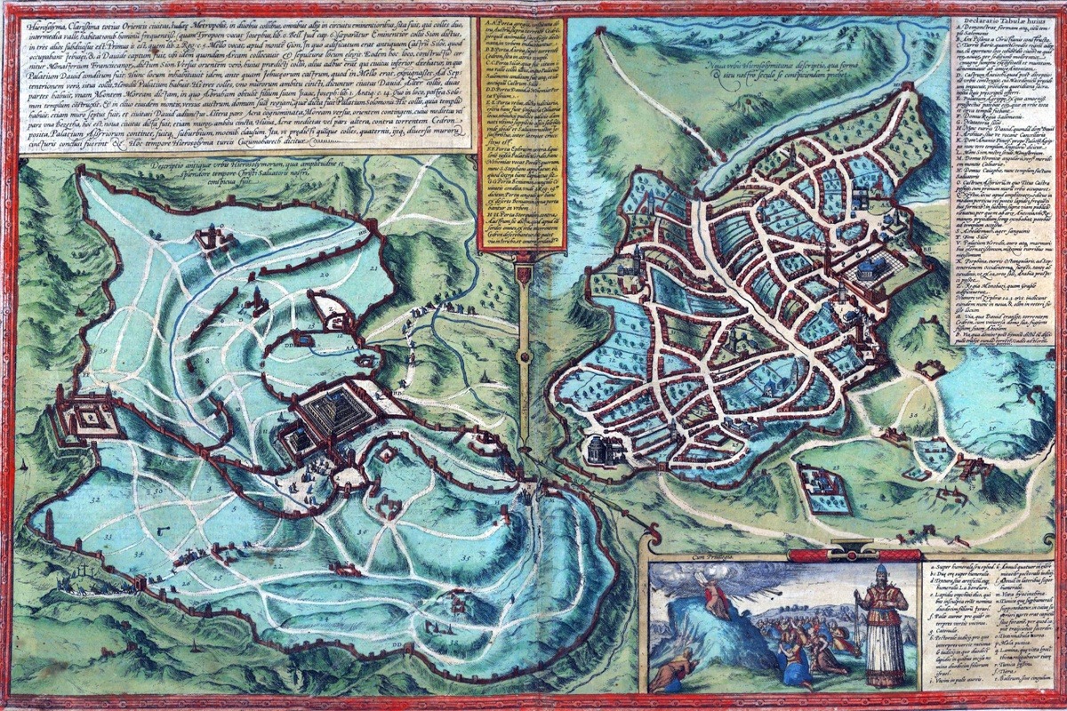 Vintage Maps – Antique Map of Jerusalem – Art Print on Paper or Canvas