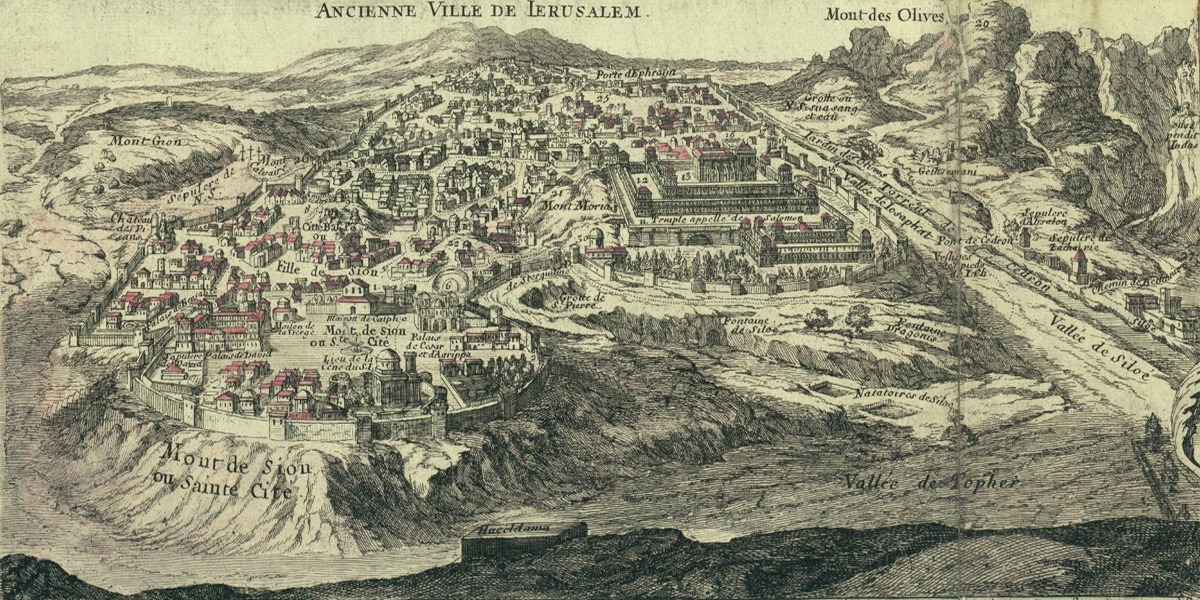 Vintage Maps – Antique Map of Jerusalem – Art Print on Paper or Canvas