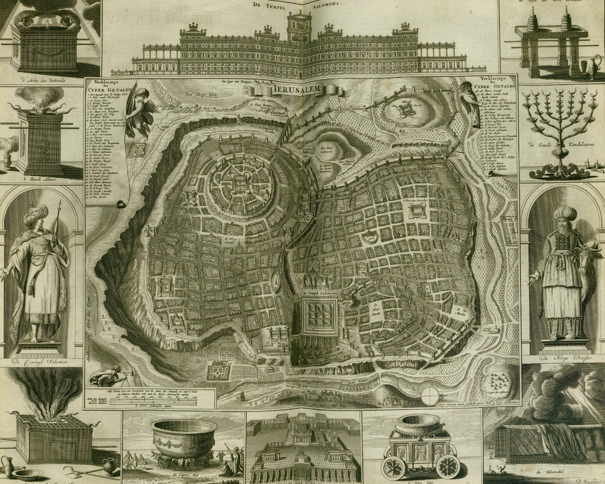 Vintage Maps – Antique Map of Jerusalem – Art Print on Paper or Canvas