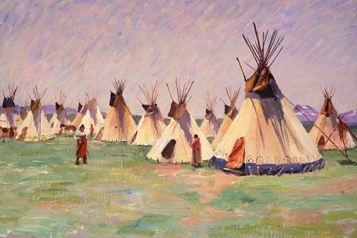 Joseph Henry Sharp – Tepees on the Prairie – Art Print on Paper or Canvas