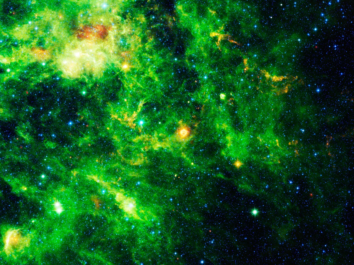 NASA - Green and Yellow Nebula I - Art Print on Paper or Canvas