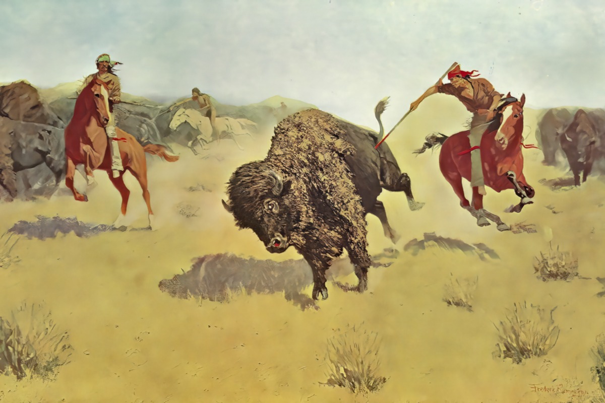 Frederic Remington – The Buffalo Runners – Art Print on Paper or Canvas