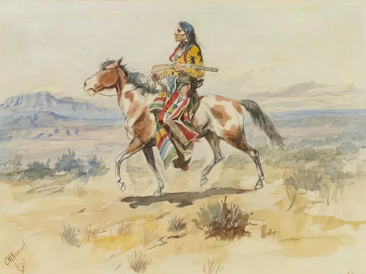 Charles Marion Russell - Blackfoot Indian, a Crow Scout - Paper or Canvas