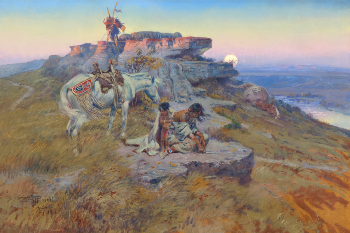 Charles Marion Russell – Her Heart Is on the Ground – Paper or Canvas