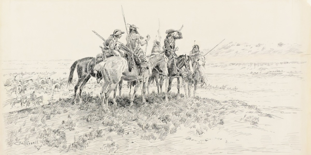 Charles Marion Russell – La Verendryes Discovers the Rocky Mountains – Art Print