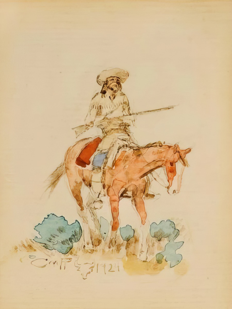 Charles Marion Russell – Mountain Man – Art Print on Paper or Canvas