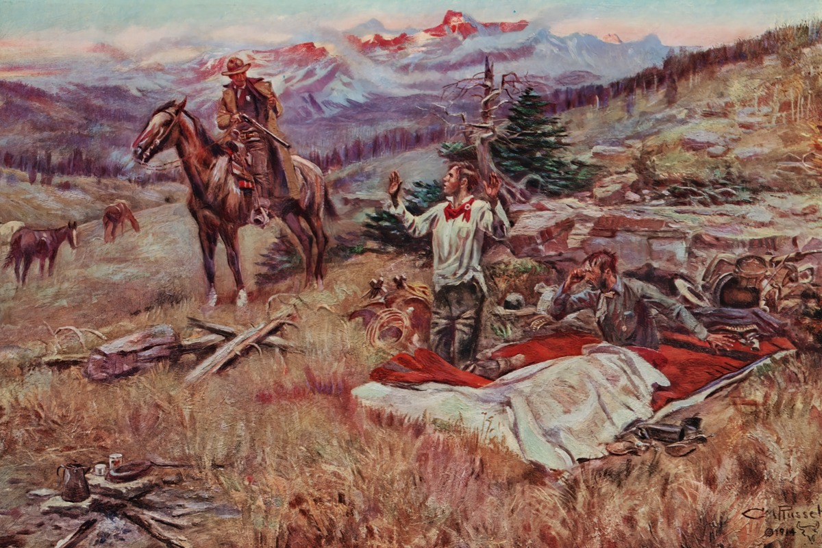 Charles Marion Russell – The Call of the Law – Art Print on Paper or Canvas