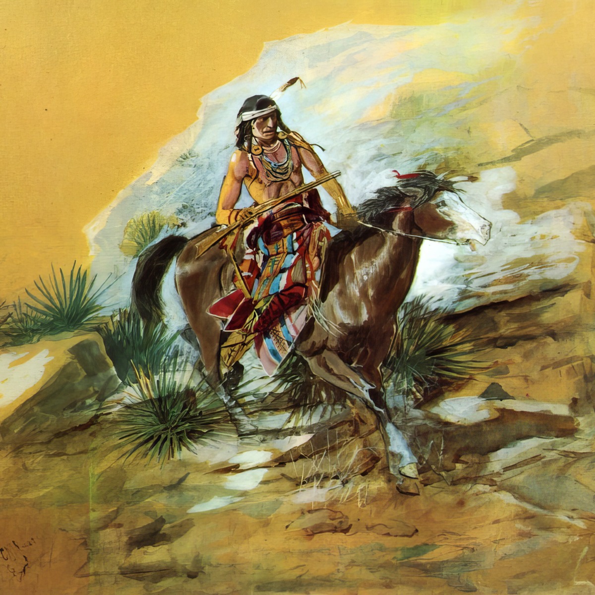 Charles Marion Russell - The Crow Scout - Art Print on Paper or Canvas