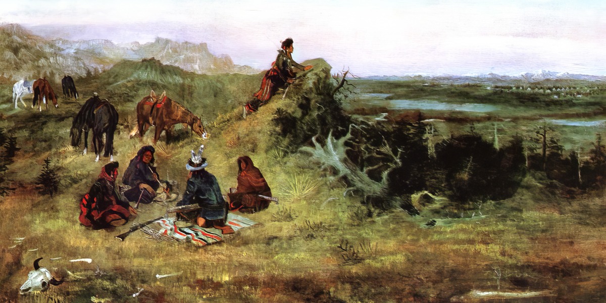 Russell - The Piegans Preparing to Steal Horses From the Crows - Paper or Canvas