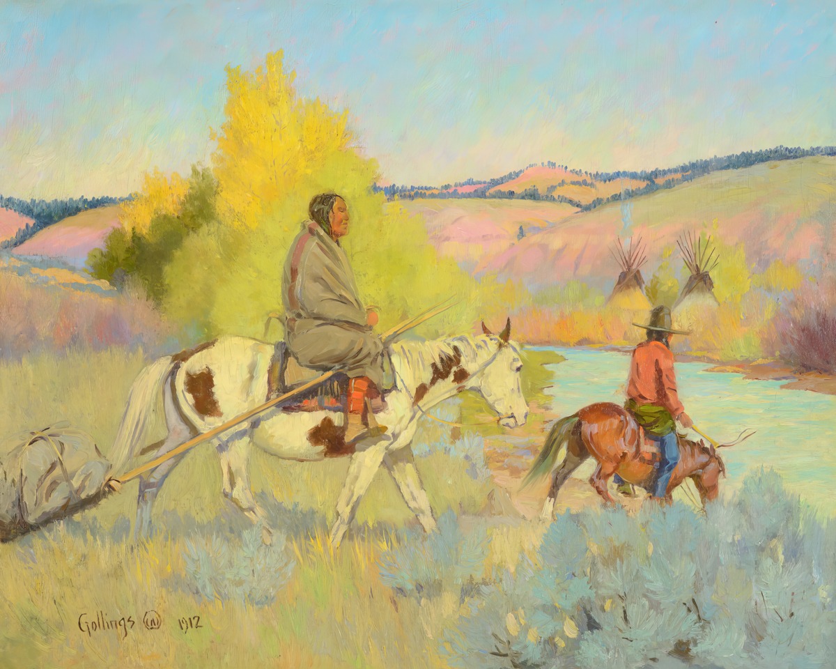 E William Gollings – Camp on the Tongue River – Art Print on Paper or Canvas