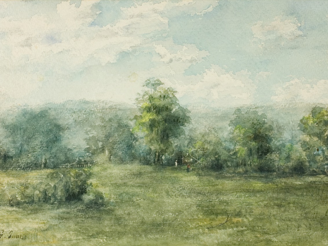 George Inness – Green Landscape – Art Print on Paper or Canvas