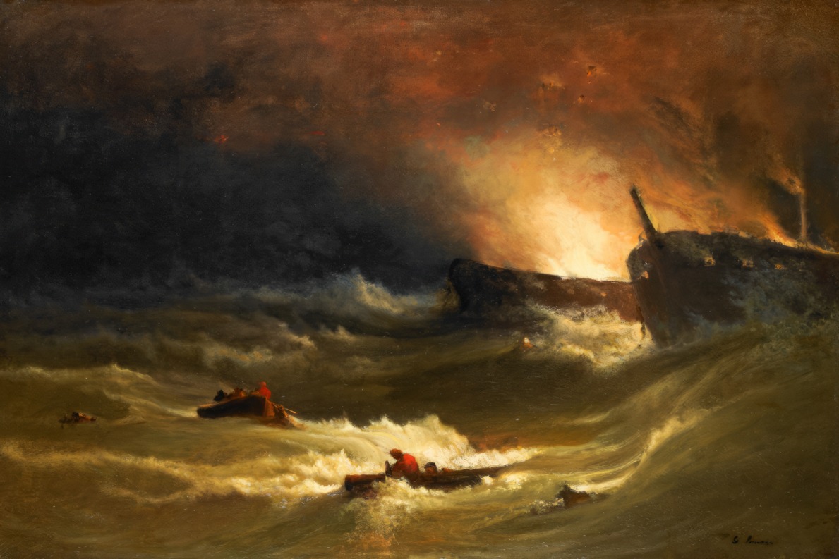 George Inness – Tragedy at Sea – Art Print on Paper or Canvas