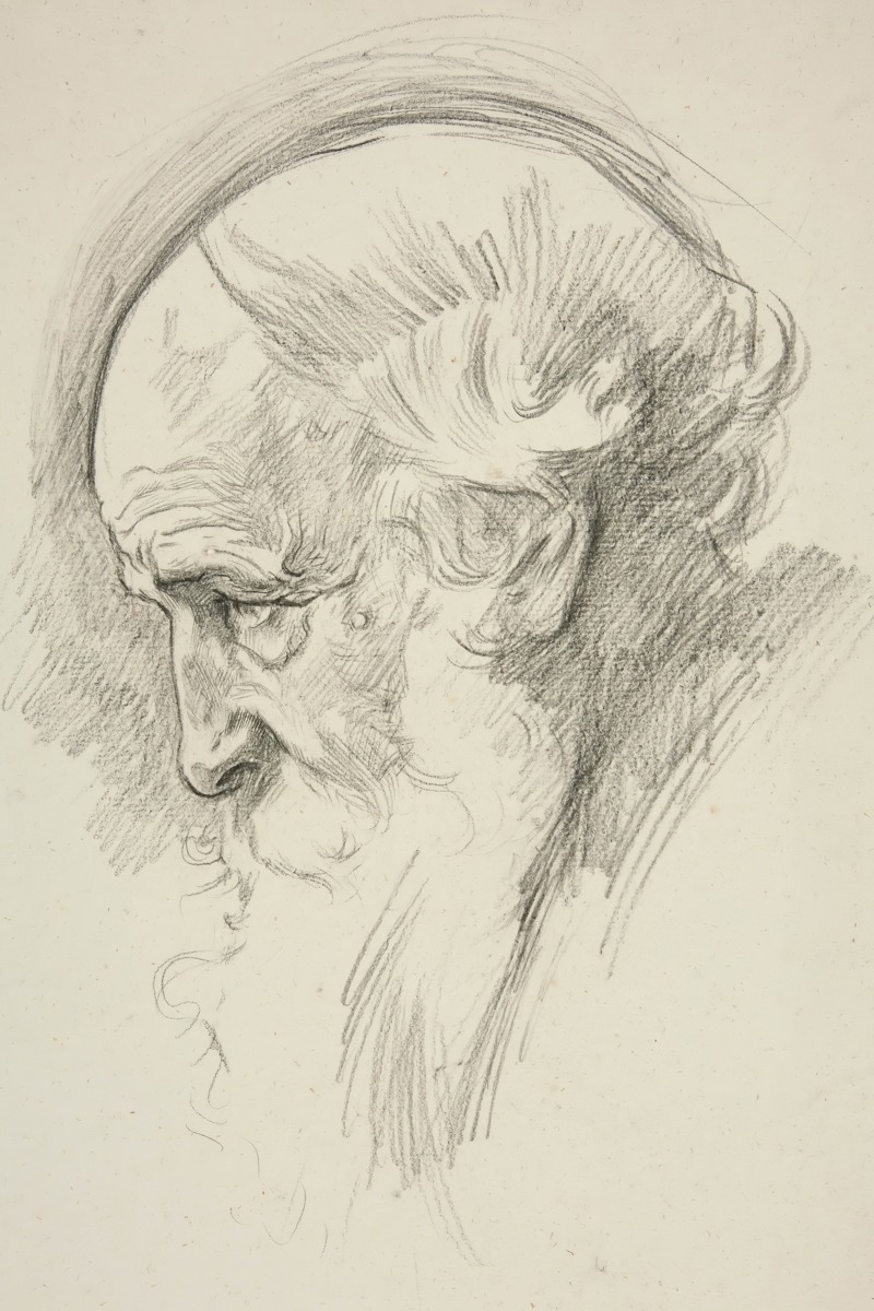Edwin Austin Abbey – Portrait of an Old Bearded Man, in Profile – Fine Art Print