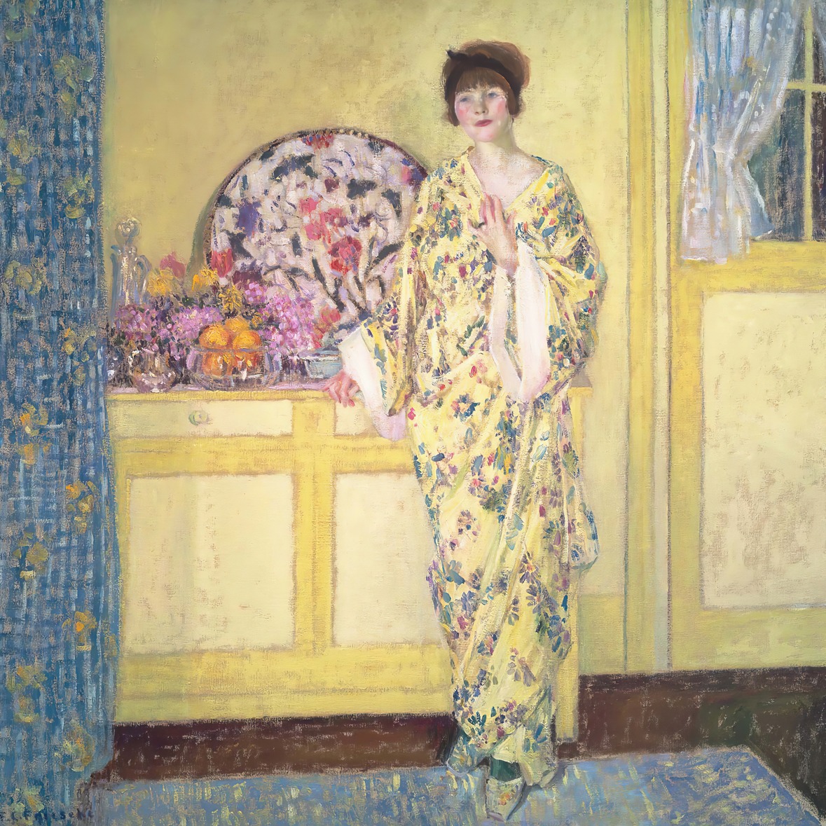 Frederick Carl Frieseke - The Yellow Room Circa - Art Print on Paper or Canvas
