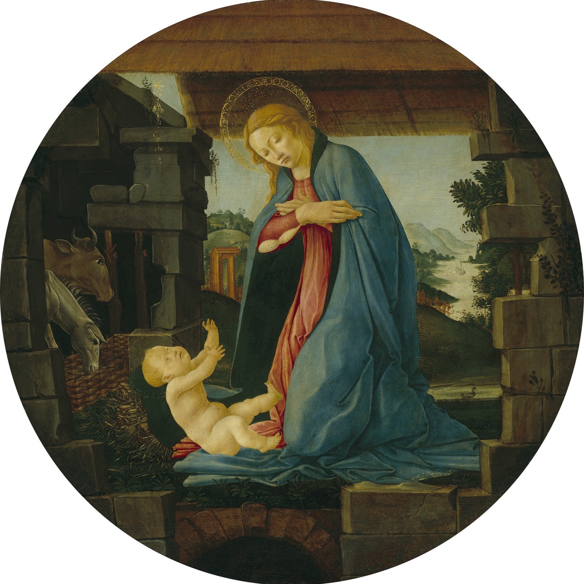 Sandro Botticelli - The Virgin Adoring the Child - Art Print on Paper or Canvas