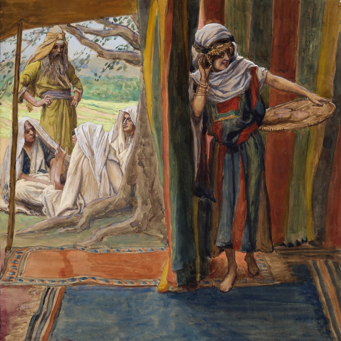 James Tissot – Sarah Hears and Laughs – Art Print on Paper or Canvas