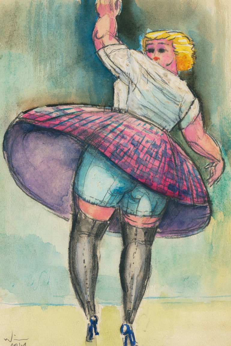 Karl Wiener – Tanzende Frau – Art Print on Paper or Canvas