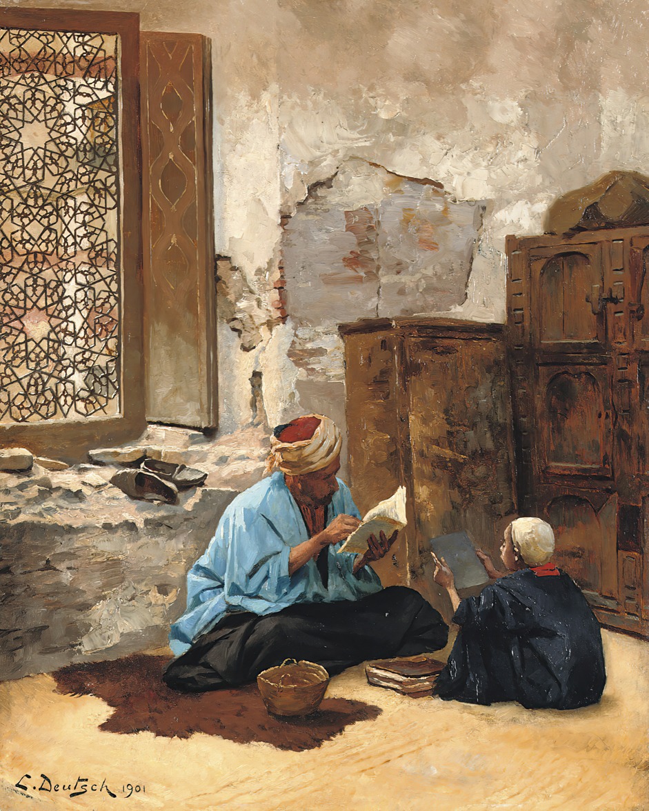 Ludwig Deutsch – The Lesson – Art Print on Paper or Canvas