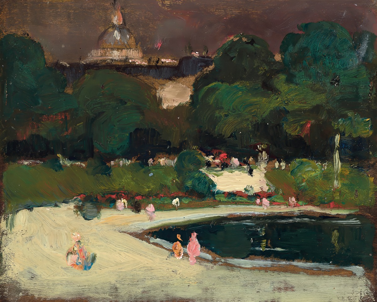 Robert Henri – Luxembourg Gardens, Stormy Sky – Art Print on Paper or Canvas