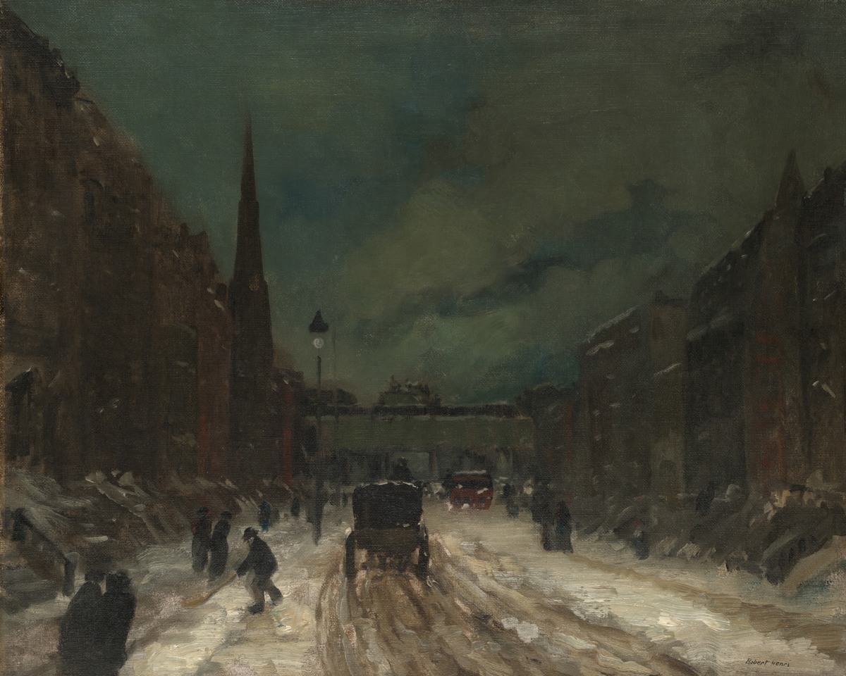 Robert Henri – Street Scene With Snow, 57Th Street, NYC. – Paper or Canvas