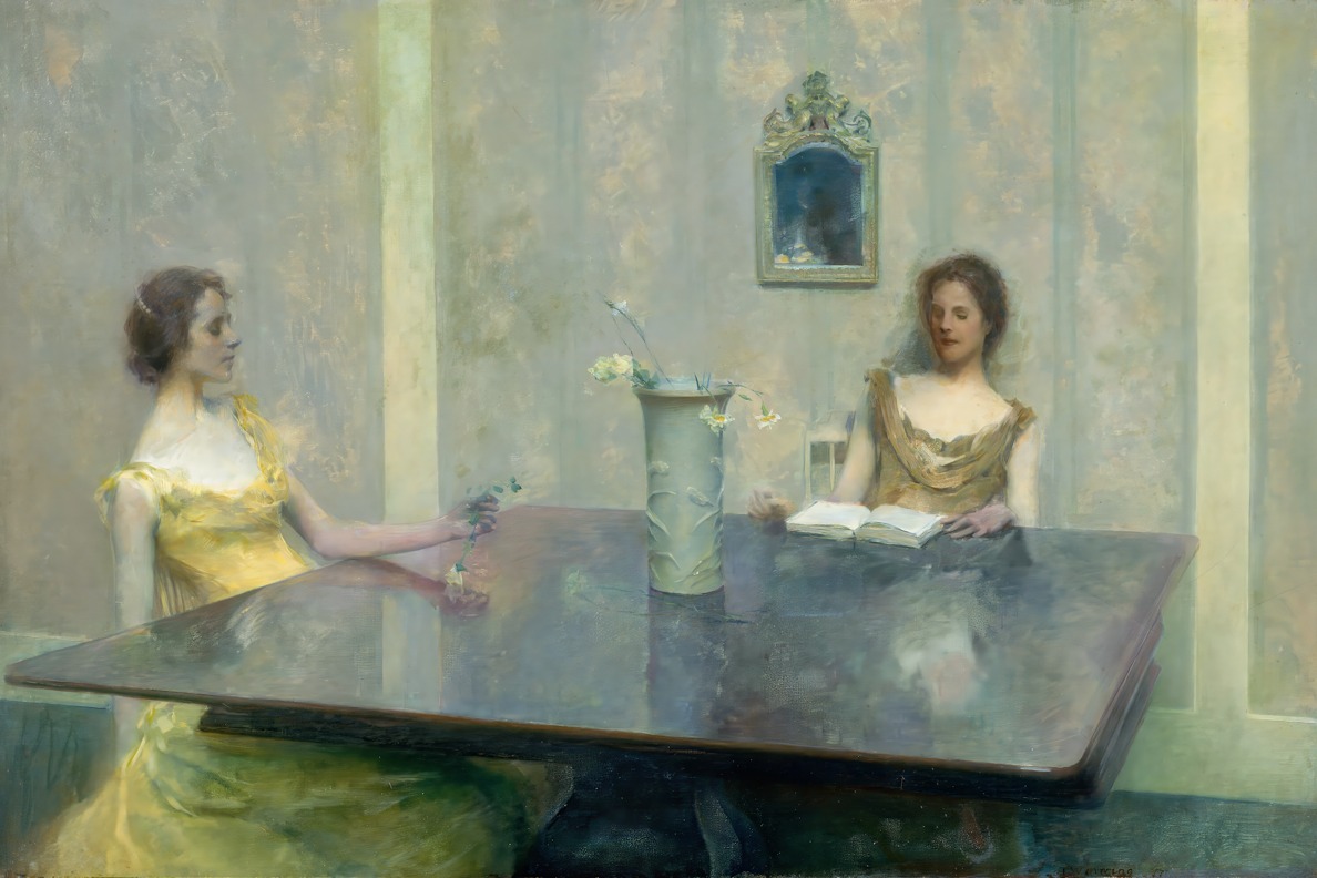 Thomas Wilmer Dewing – A Reading – Art Print on Paper or Canvas