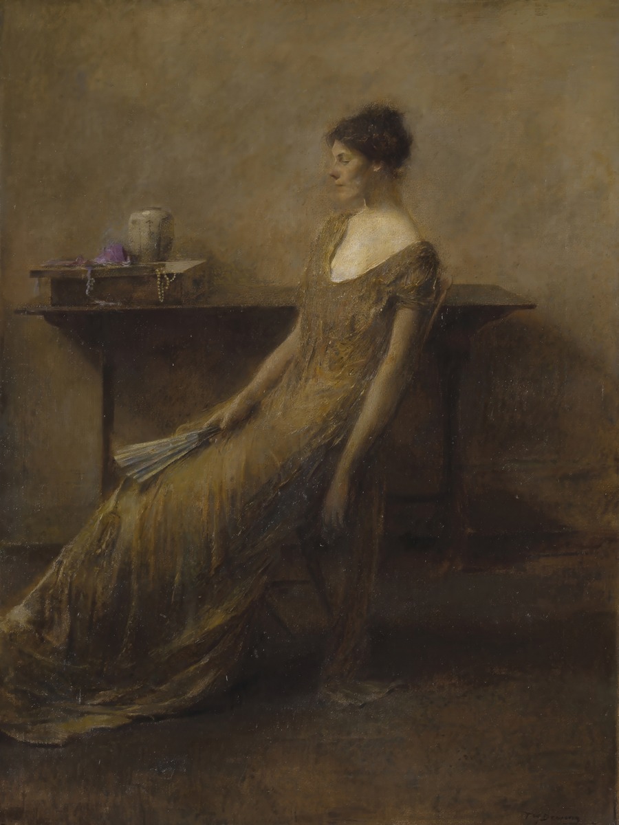 Thomas Wilmer Dewing – Lady in Gold – Art Print on Paper or Canvas