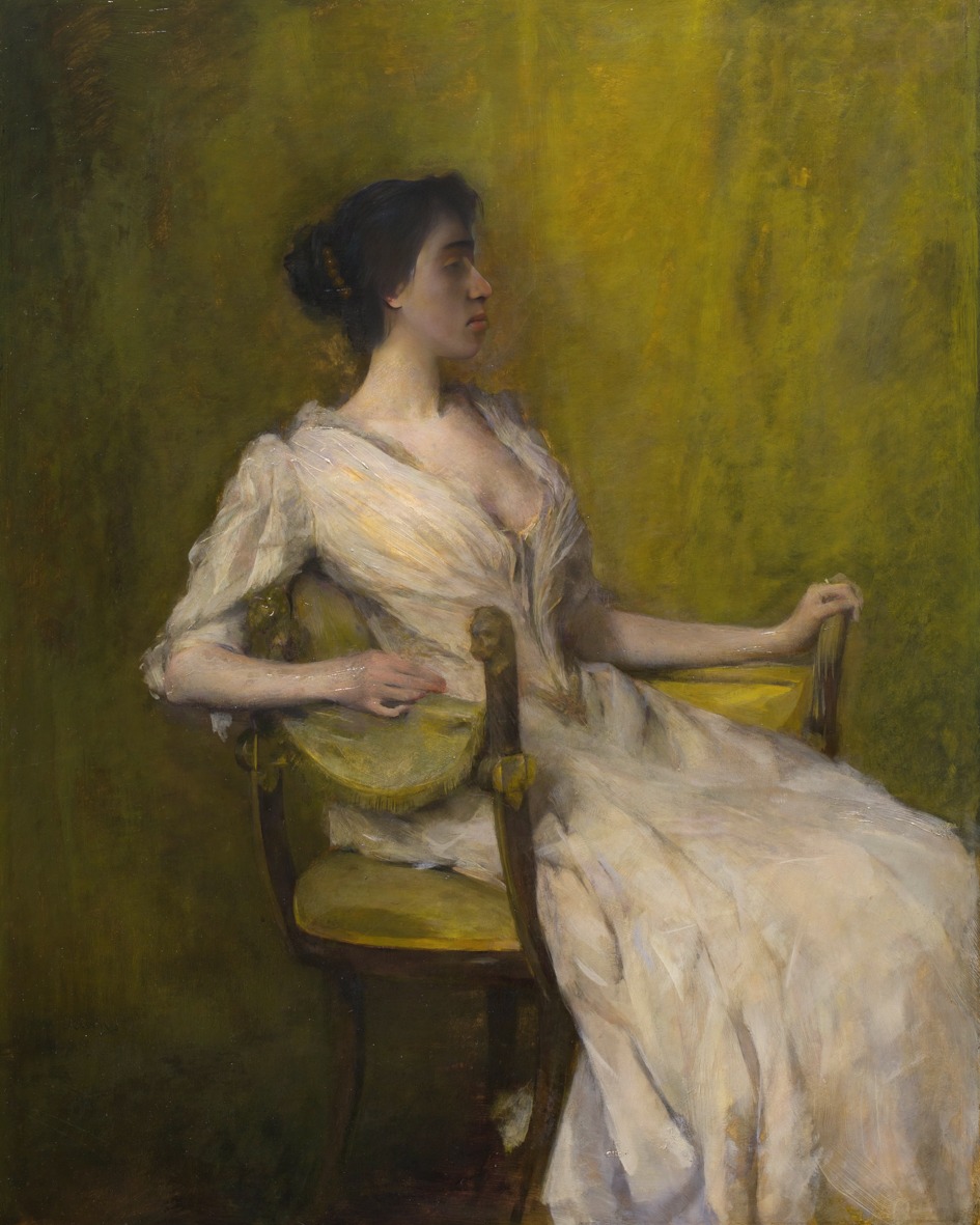 Thomas Wilmer Dewing – Lady in White – Art Print on Paper or Canvas