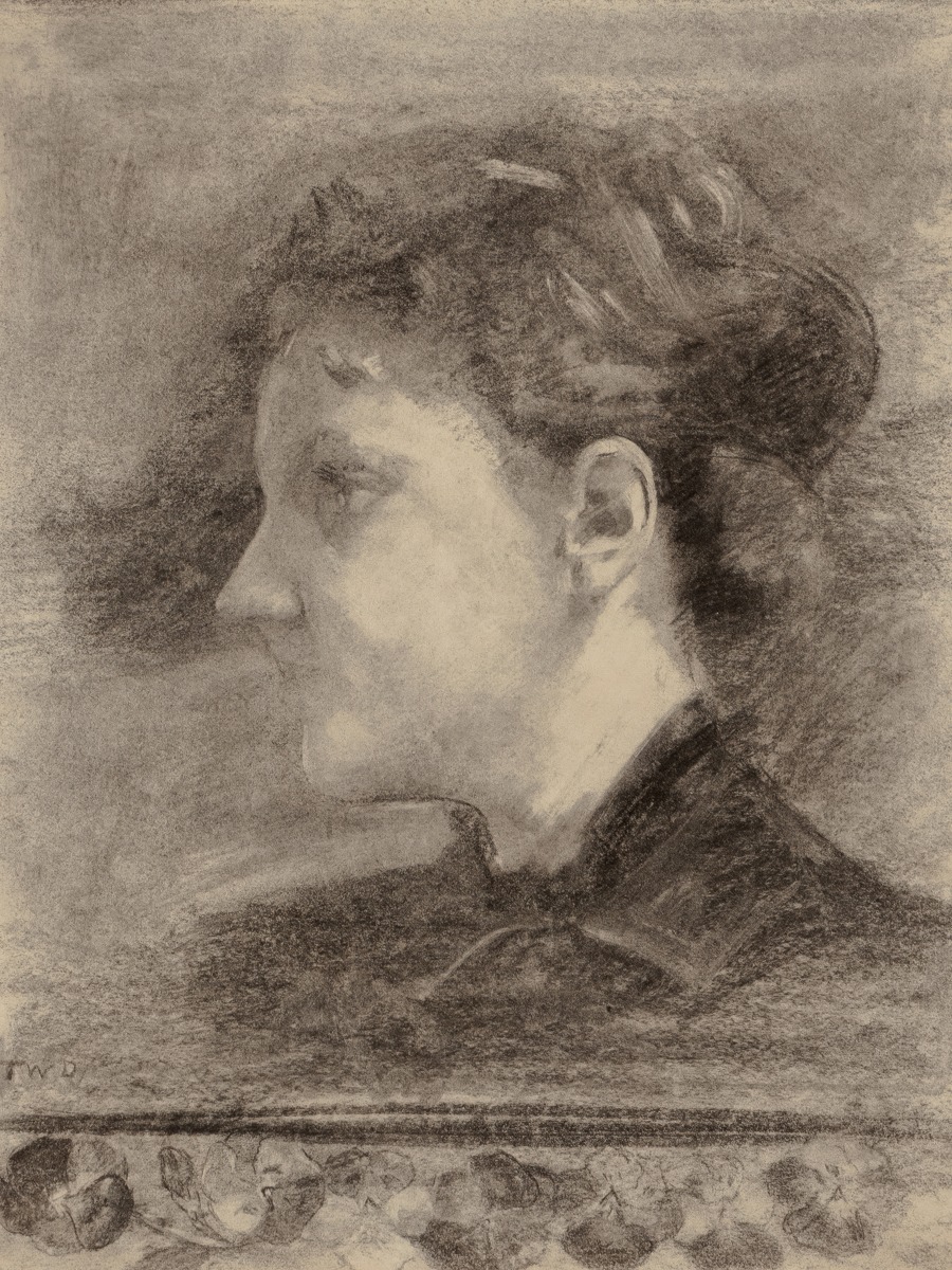 Thomas Wilmer Dewing – Pansy Cotton, Mariette Benedict Cotton – Paper or Canvas