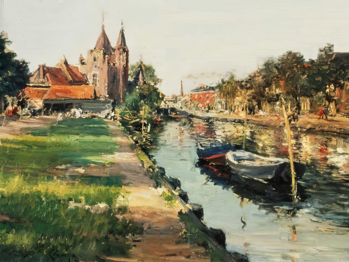 William Merritt Chase – Canal Haarlem – Art Print on Paper or Canvas