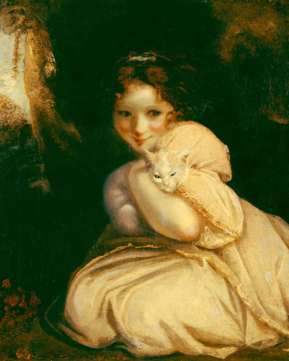 Joshua Reynolds – Felina With a Kitten – Art Print on Paper or Canvas