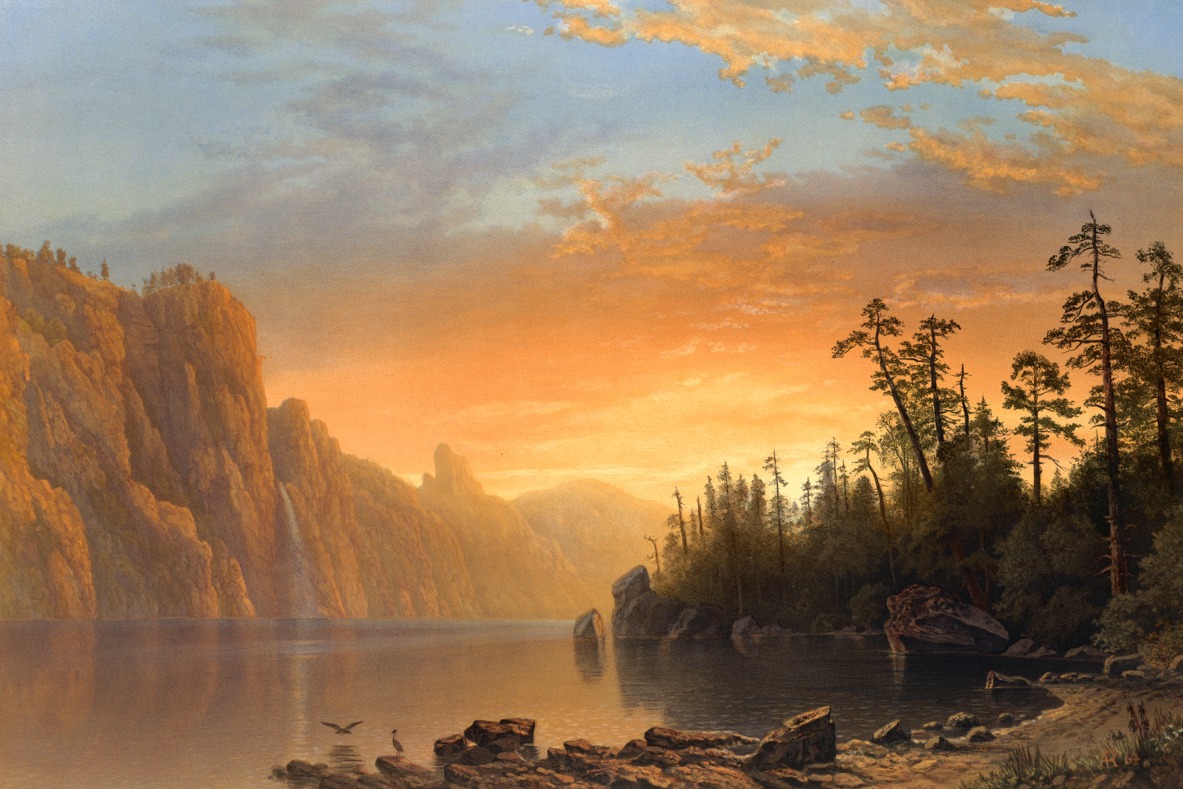 Albert Bierstadt – Sunset in California – Art Print on Paper or Canvas