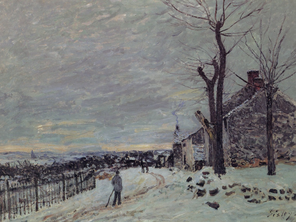 Alfred Sisley – Snow at Veneux-Nadon – Art Print on Paper or Canvas
