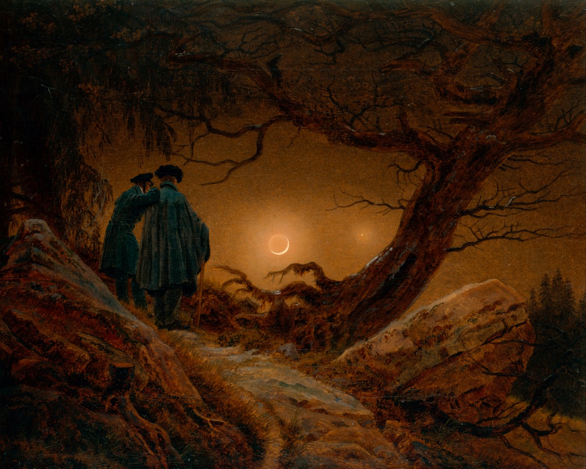 Caspar David Friedrich – Two Men Contemplating the Moon – Paper or Canvas