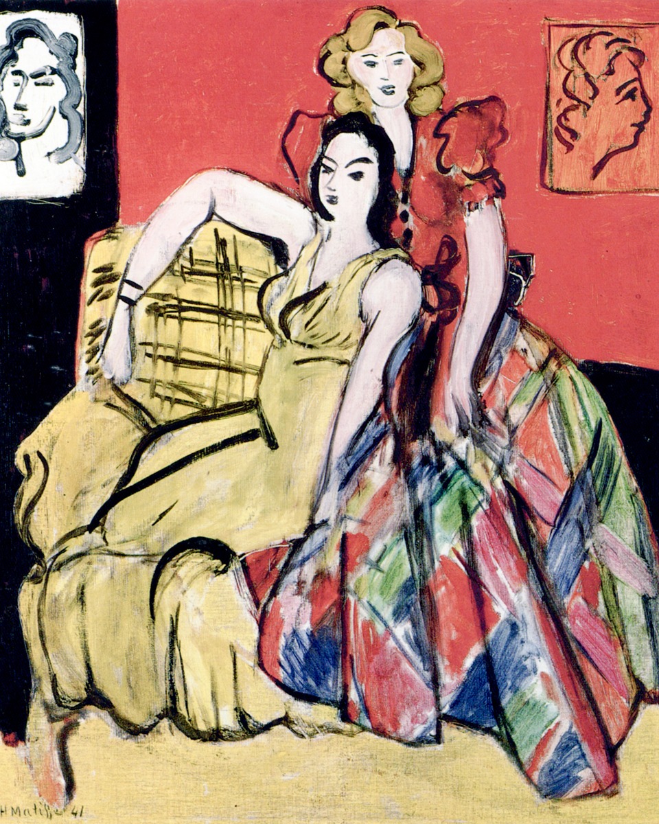 Henri Matisse – Two Young Girls in Yellow Dress and Tartan Dress – Art Print