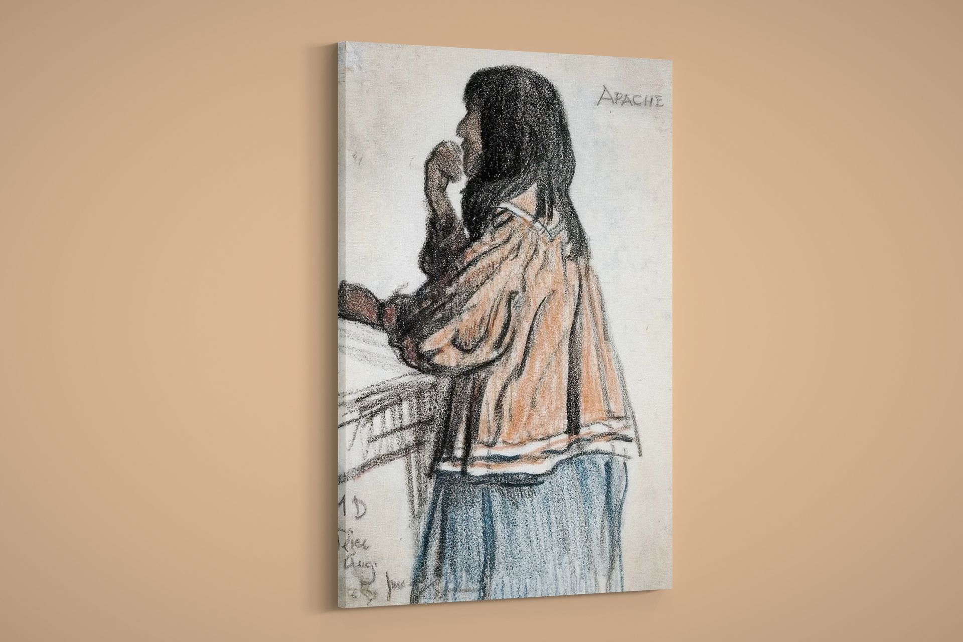 ハンドメイドつ Maynard Dixon - Apache Woman at Trading Post - Art Print on Paper