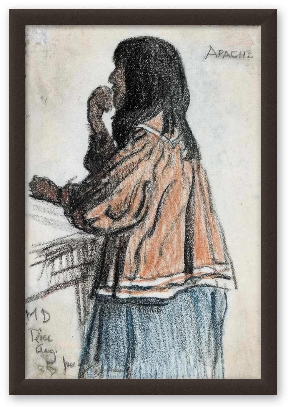 Maynard Dixon - Apache Woman at Trading Post - Art Print on Paper