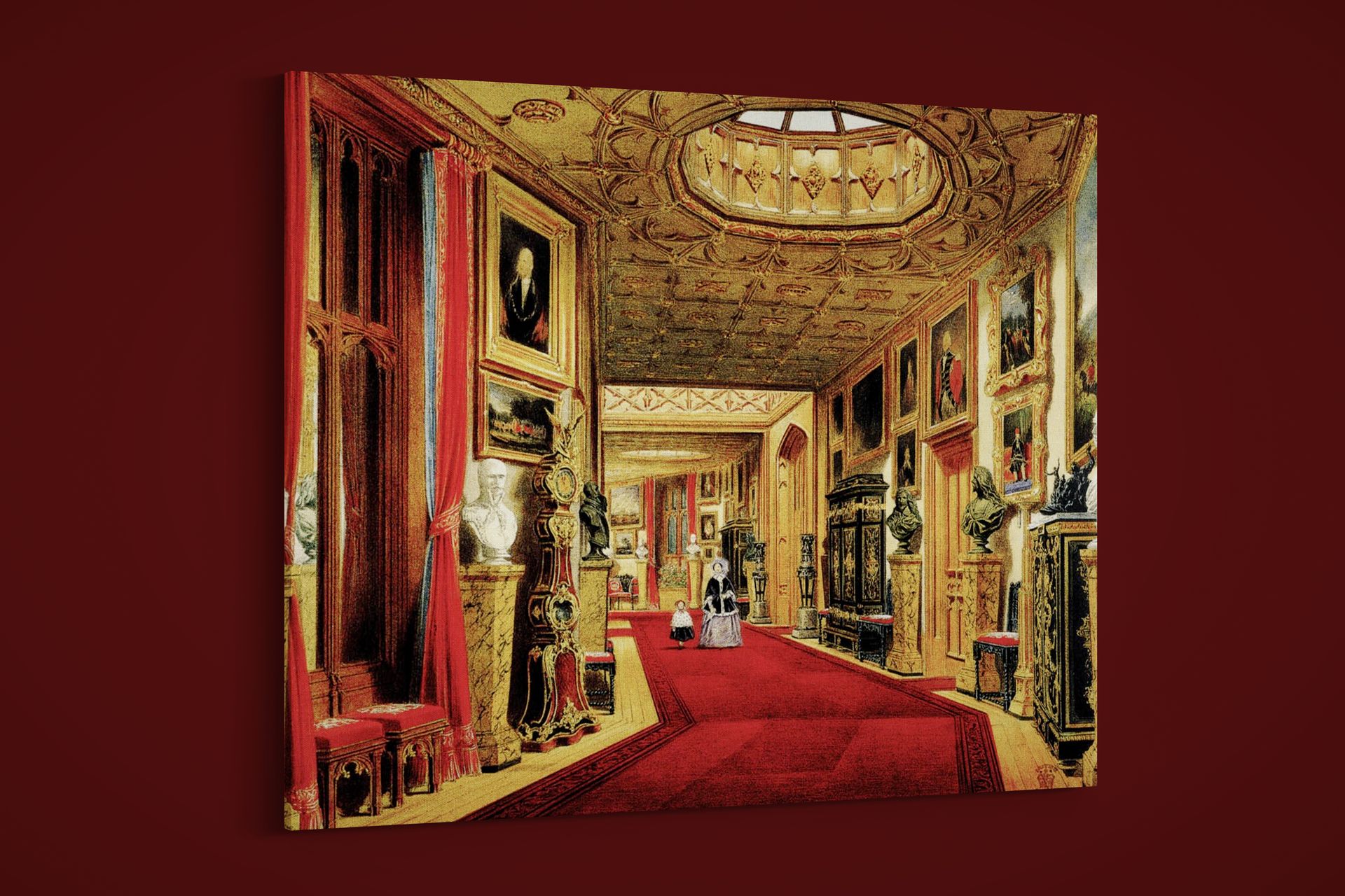 Joseph Nash – Queen Victoria and Child in Corridor of Windsor Castle – Art Print