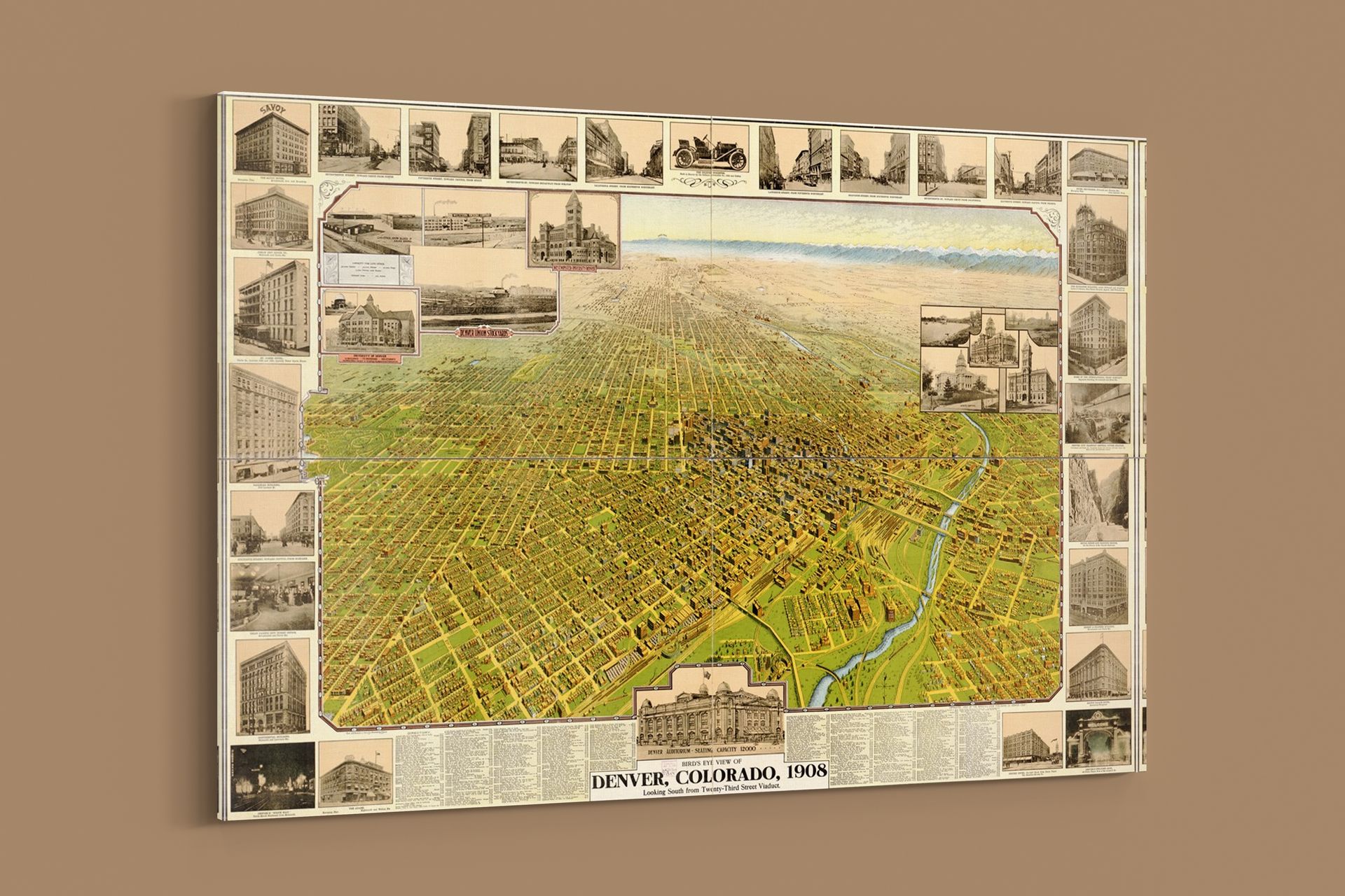 Vintage Places – Denver, Colorado – Art Print on Paper or Canvas