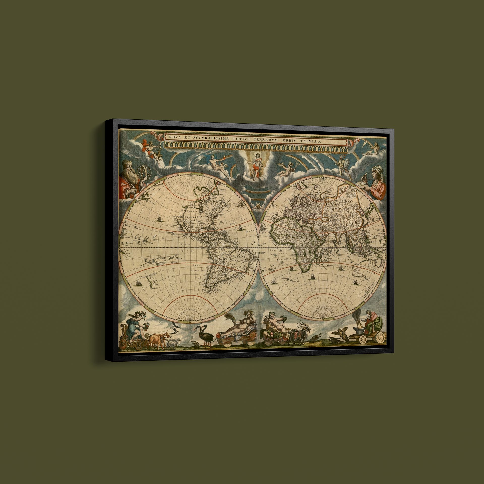 Vintage Maps – World Map – Art Print on Paper or Canvas