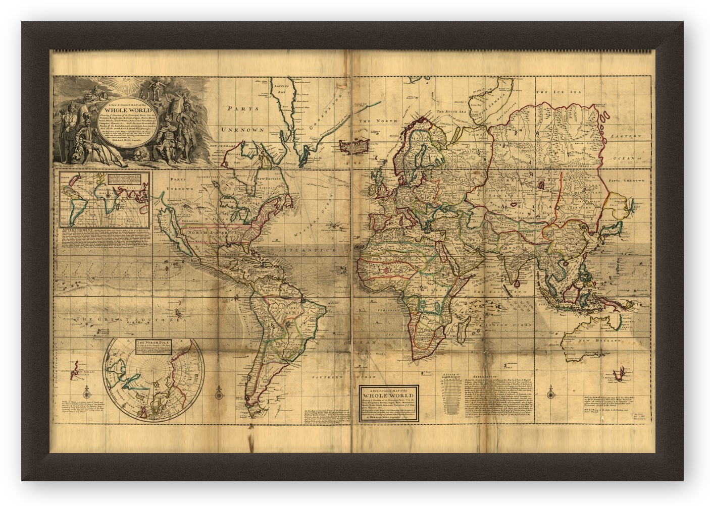 Vintage Maps – World Map – Art Print on Paper or Canvas