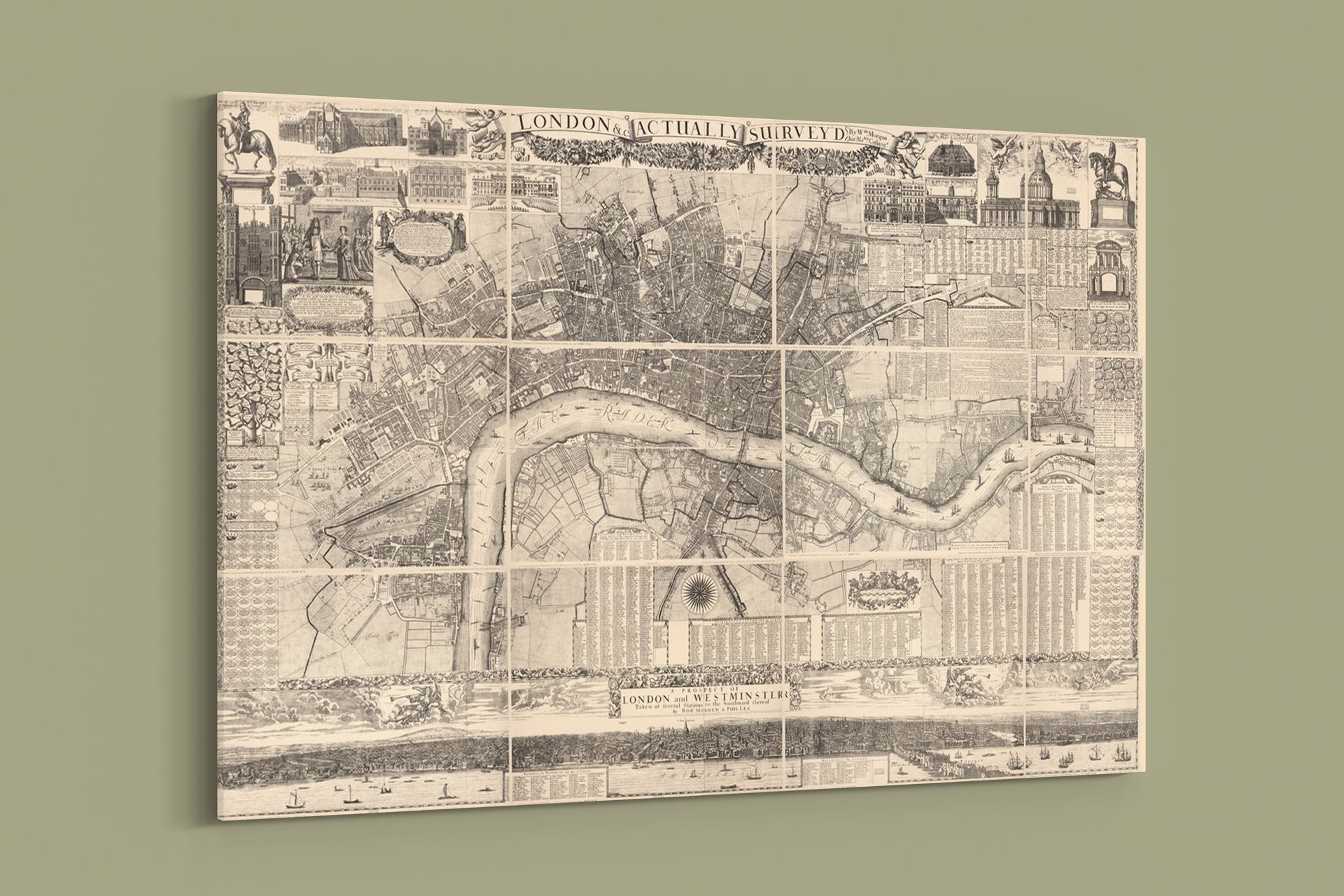 Vintage Maps – London England – Art Print on Paper or Canvas